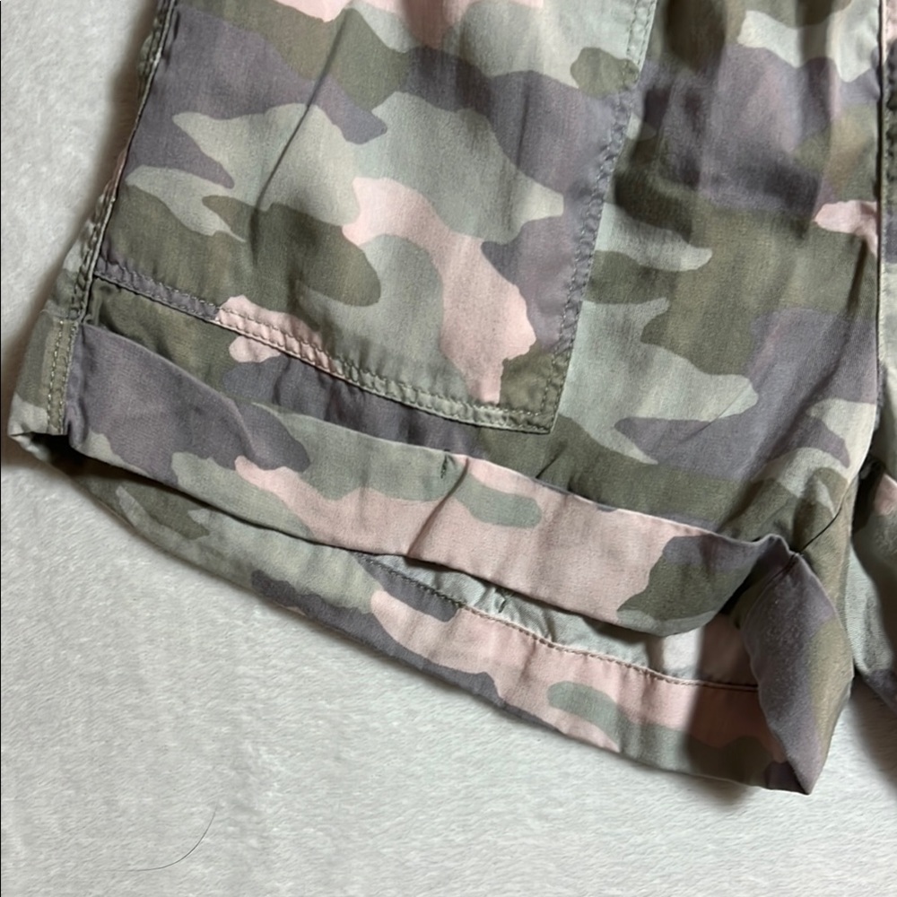 Aerie Green and Pink Cargo Shorts with Elastic Waistband and Bow - XS - Picture 3 of 11